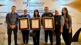 Elnusa berhasil meraih tiga kategori penghargaan di ajang Indonesia HR Excellence Award 2025 oleh SWA Media Group. (Dok. PT Elnusa)

