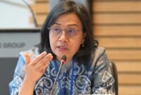 Sri Mulyani memaparkan peran SBSN sebagai penopang utama aset keuangan syariah Indonesia. (Facebook.com @Sri Mulyani Indrawati)