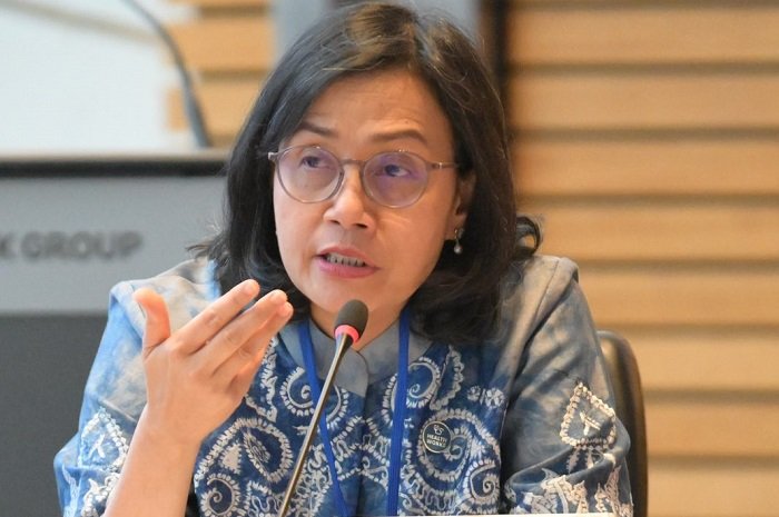 Sri Mulyani memaparkan peran SBSN sebagai penopang utama aset keuangan syariah Indonesia. (Facebook.com @Sri Mulyani Indrawati)