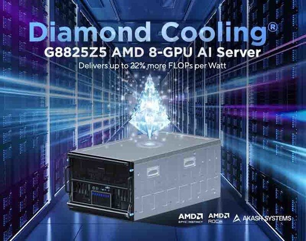 AI Server with Diamond Cooling&reg; Drives Peak GPU Performance